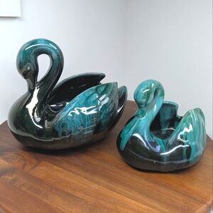 Vintage Blue Mountain Pottery Swans Two